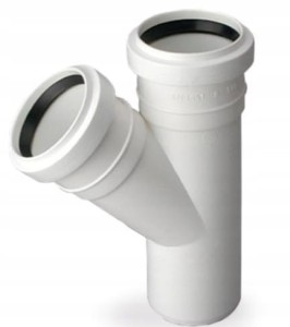 Trójnik KANALIZACYJNY 40mm 67° PP PCV Odpływowy Łącznik Rozdzielacz Złączka