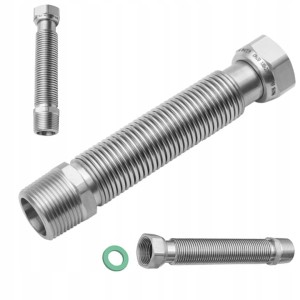 Wąż Wężyk Nierdzewny Regulowany do Wody Sanitarniatów 3/4'' 13-22cm GW/GZ