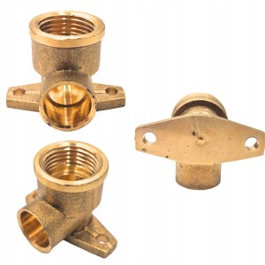 Kolano do lutowania mosiężne 15 x 1/2 GW naścienne
