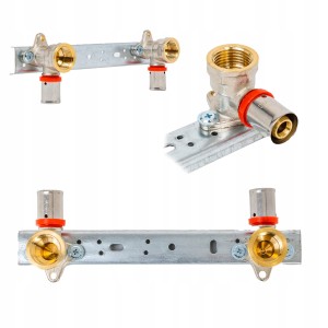 Listwa Montażowa Zestaw 16x1/2 GW 100mm PEX Kolano ZACISKOWE ZAPRASOWYWANE