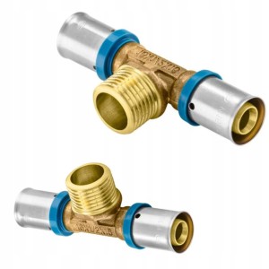 Trójnik PEX Zaprasowywany 25x3/4x25mm GZ Redukcyjny Alupex TYP U Zaciskany