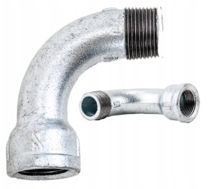 Łuk Żeliwny 6/4'' Kolanko Kolano Długie Ocynkowane 90° GW/GZ WZ Nyplowy