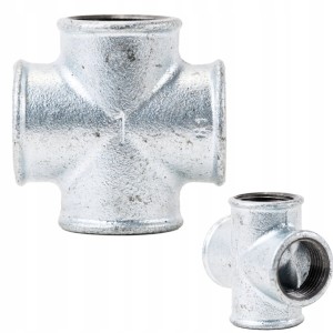 Czwórnik Żeliwny Ocynkowany 5/4'' DN32 Wewnętrzny Mufowy Złączka KRZYŻOWA