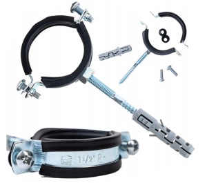 Obejma Metalowa Zaciskowa Gumowa do Rur 3/4'' Uchwyt + Śruba Kołek Mocna