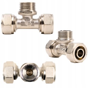 Trójnik Skręcany PEX 20x3/4x20 GZ Alupex CWU CO Złączka ZŁĄCZE Rur Mocny