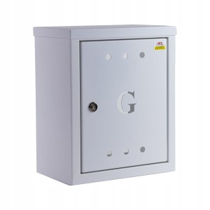 Skrzynka metalowa na zawór 25x30x15 metalowa naścienna biała na zawór gaz
