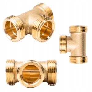 Trójnik Mosiężny 1/2'' cala GZ DN15 Zewnętrzny MOCNY MOSIĄDZ TROJAK NYPLOWY