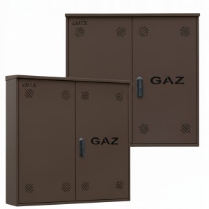 Szafka PUNKT GAZOWY 1000x1000x250 na 3 gazomierze BRĄZOWA z wyposażeniem
