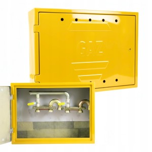 Szafka PUNKT GAZOWY 600x800x250mm ŻÓŁTA POZIOMA na dwa GAZOMIERZE żółta