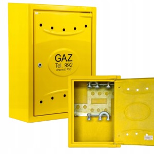Szafka PUNKT GAZOWY 600x800x250mm ŻÓŁTA PIONOWA na dwa GAZOMIERZE PSG