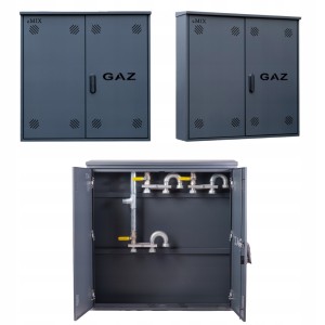 Szafka PUNKT GAZOWY 1000x1000x250 mm na 3 gazomierze GRAFIT z wyposażeniem